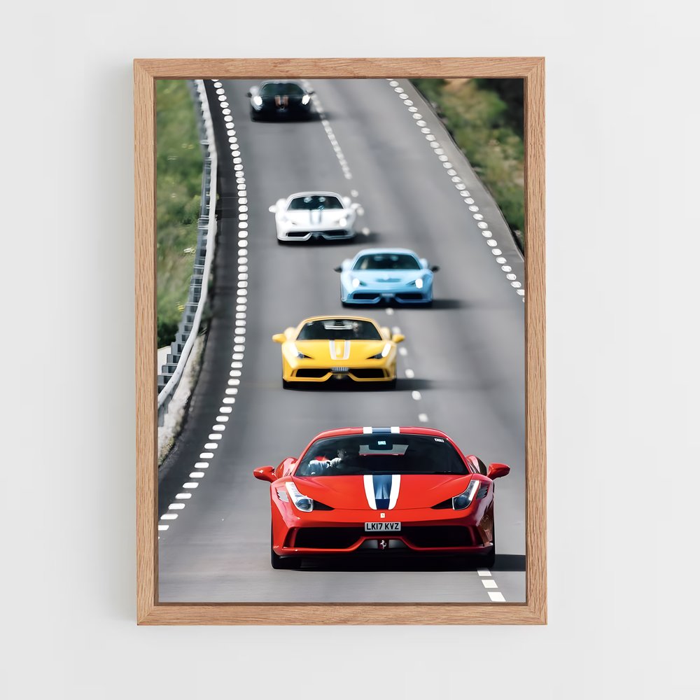 Poster Route des Supercars – affiche Ferrari (vue 4)